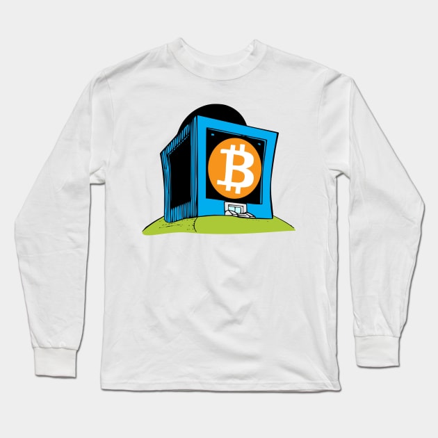 funny - crypto – store of value – Bitcoin vault (blue variant) Long Sleeve T-Shirt by LiveForever